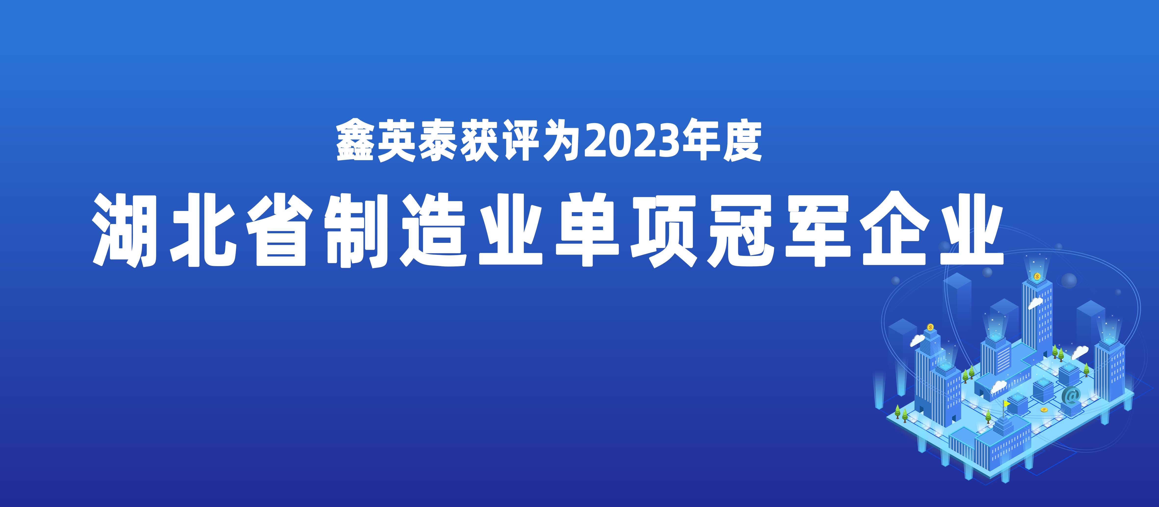 3777金沙娱场城获评2023年度湖北省制造业单项冠军企业
